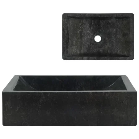 Lavabo de mármol negro con brillo 45x30x12 cm de vidaXL, Lavabos - Ref: Foro24-142772, Precio: 123,71 €, Descuento: %