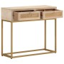 Mesa consola madera maciza de mango y hierro 90x30x76 cm