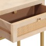 Mesa consola madera maciza de mango y hierro 90x30x76 cm