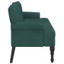 Banco con respaldo terciopelo verde oscuro 119,5x64,5x75 cm