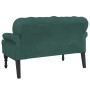 Banco con respaldo terciopelo verde oscuro 119,5x64,5x75 cm