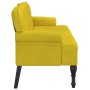 Banco con respaldo terciopelo amarillo 119,5x64,5x75 cm