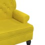 Banco con respaldo terciopelo amarillo 119,5x64,5x75 cm