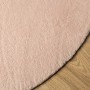 Alfombra de pelo corto suave lavable HUARTE rosado Ø 100 cm