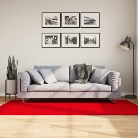 Alfombra de pelo corto suave lavable HUARTE rojo 100x200 cm