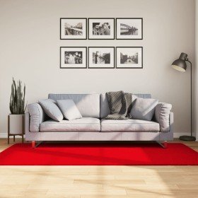 Alfombra de pelo corto suave lavable HUARTE rojo 100x200 cm