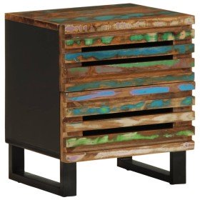 Mesita de noche de madera maciza reciclada 40x34x46 cm Mesita de noche de madera maciza reciclada 40x34x46 cm
