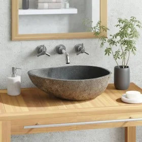 Lavabo de piedra de río ovalada 37-46 cm de vidaXL, Lavabos - Ref: Foro24-146213, Precio: 91,62 €, Descuento: %