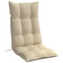 Cojines de silla con respaldo alto 2 uds tela Oxford beige