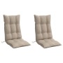 Cojines de silla con respaldo alto 2 uds tela Oxford gris taupe