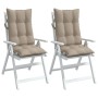 Cojines de silla con respaldo alto 2 uds tela Oxford gris taupe
