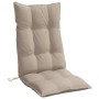 Cojines de silla con respaldo alto 2 uds tela Oxford gris taupe