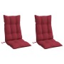 Cojines de silla con respaldo alto 2 uds tela Oxford rojo tinto