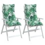 Cojines silla respaldo alto 2 uds tela Oxford estampado hojas