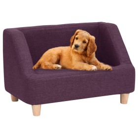 Sofá para perros de lino borgoña 60x37x39 cm
