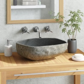 Ovales Waschbecken aus Flussstein (45-53)x(34-41) cm von vidaXL, Sinkt - Ref: Foro24-146214, Preis: 119,03 €, Rabatt: %