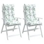 Cojines silla respaldo alto 2 uds tela Oxford estampado hojas
