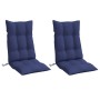 Cojines para silla respaldo alto 2 uds tela Oxford azul marino