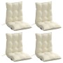 Cojines para silla con respaldo bajo 4 uds tela Oxford crema