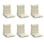 Cojines para silla con respaldo bajo 6 uds tela Oxford crema