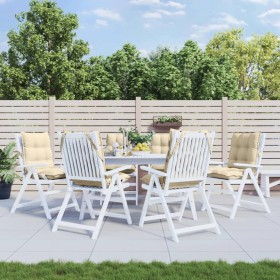 Cojines para silla con respaldo bajo 6 uds tela Oxford beige Cojines para silla con respaldo bajo 6 uds tela Oxford beige