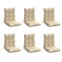Cojines para silla con respaldo bajo 6 uds tela Oxford beige