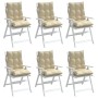 Cojines para silla con respaldo bajo 6 uds tela Oxford beige