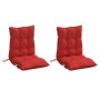 Cojines para silla con respaldo bajo 2 uds tela Oxford rojo