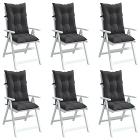 Cojines silla respaldo alto 6 uds tela gris antracita melange en Cojines para sillas y sofás | Comprar online en Foro24
