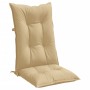 Cojines silla respaldo alto 6 uds tela beige melange 120x50x7cm