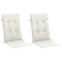 Cojines silla respaldo alto 2 uds tela crema melange 120x50x4cm