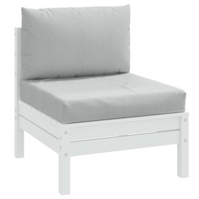 Cojines para sofá de palets 2 uds tela gris claro melange Cojines para sofá de palets 2 uds tela gris claro melange