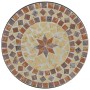 Mesa bistró de mosaico cerámica terracota y blanco Ø50x70 cm