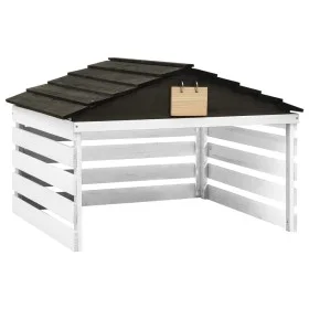 Black and white robotic lawnmower shed 78x74x54 cm fir by vidaXL, Lawn Mower Covers - Ref: Foro24-315300, Price: 90,53 €, Dis...