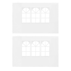 Partyzelt-Seitenwände mit Fenster 2 Stück PE weiß von vidaXL, Zelte und Pavillons - Ref: Foro24-45113, Preis: 23,79 €, Rabatt: %