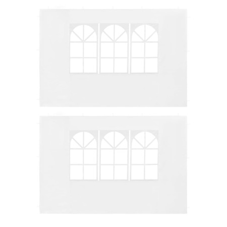 Partyzelt-Seitenwände mit Fenster 2 Stück PE weiß von vidaXL, Zelte und Pavillons - Ref: Foro24-45113, Preis: 23,79 €, Rabatt: %