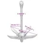 Folding anchor with silver malleable iron rope 4 kg by vidaXL, Anchors - Ref: Foro24-94276, Price: 56,77 €, Discount: %