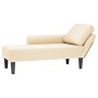 Chaise longue con cojín de tela de pana crema