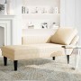 Chaise longue con cojín de tela de pana crema