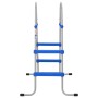 Escalera para piscina elevada acero y plástico 84 cm