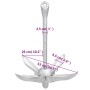 Ancla plegable con cuerda hierro maleable plateado 8 kg de vidaXL, Anclas - Ref: Foro24-94278, Precio: 73,10 €, Descuento: %