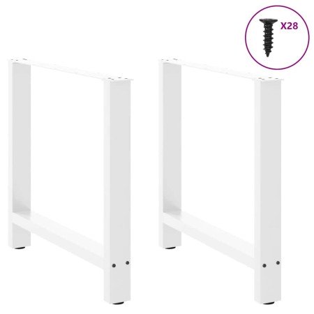 Patas para mesa de comedor blancas (2 unidades, 70 x 72-73 cm, acero) en Patas para mesas | Comprar online en Foro24