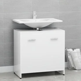 Weißer Badezimmerschrank aus Sperrholz, 60 x 33 x 61 cm von vidaXL, Badezimmermöbel - Ref: Foro24-802570, Preis: 48,91 €, Rab...