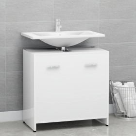 Weißer Badezimmerschrank aus Sperrholz, 60 x 33 x 61 cm von vidaXL, Badezimmermöbel - Ref: Foro24-802570, Preis: 50,06 €, Rab...
