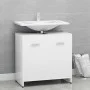 Weißer Badezimmerschrank aus Sperrholz, 60 x 33 x 61 cm von vidaXL, Badezimmermöbel - Ref: Foro24-802570, Preis: 48,91 €, Rab...