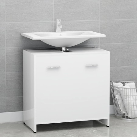 Weißer Badezimmerschrank aus Sperrholz, 60 x 33 x 61 cm von vidaXL, Badezimmermöbel - Ref: Foro24-802570, Preis: 50,06 €, Rab...