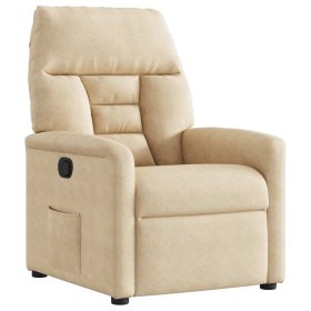 Sillón reclinable tela de microfibra color crema Sillón reclinable tela de microfibra color crema