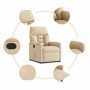 Sillón reclinable tela de microfibra color crema