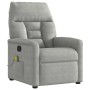Sillón reclinable de masaje tela de microfibra gris claro