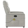 Sillón reclinable de masaje tela de microfibra gris claro